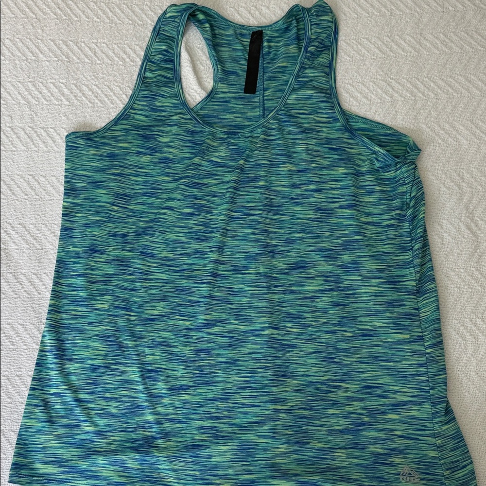 Old Navy Blue-Green Space Dye Racerback Tank